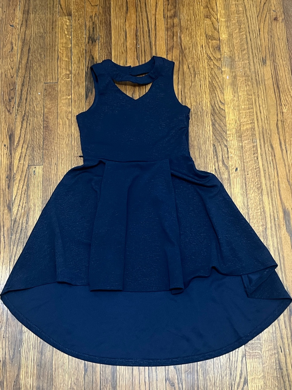 Girls' Navy High-Low Dress